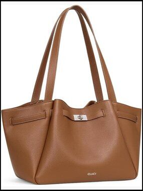 Large Vegan Leather Tote Hobo Bag RFID Blocking Lightweight Commuting Handbag